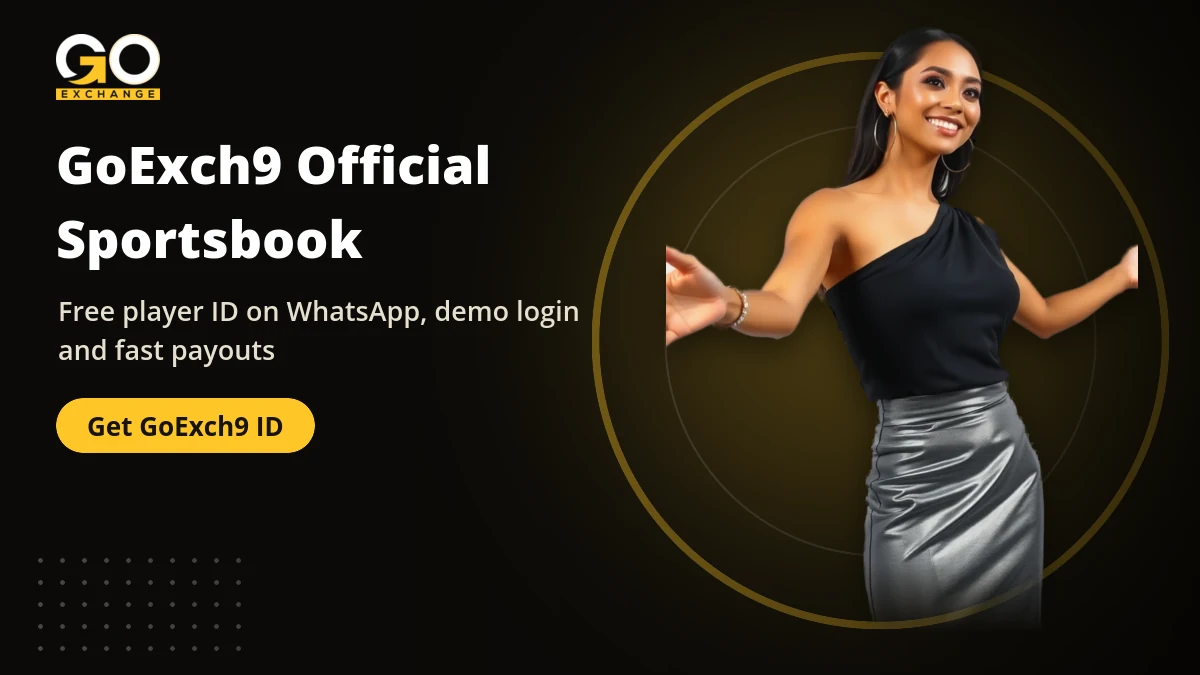 GoExch9 official sportsbook welcome banner with a Get GoExch9 ID button